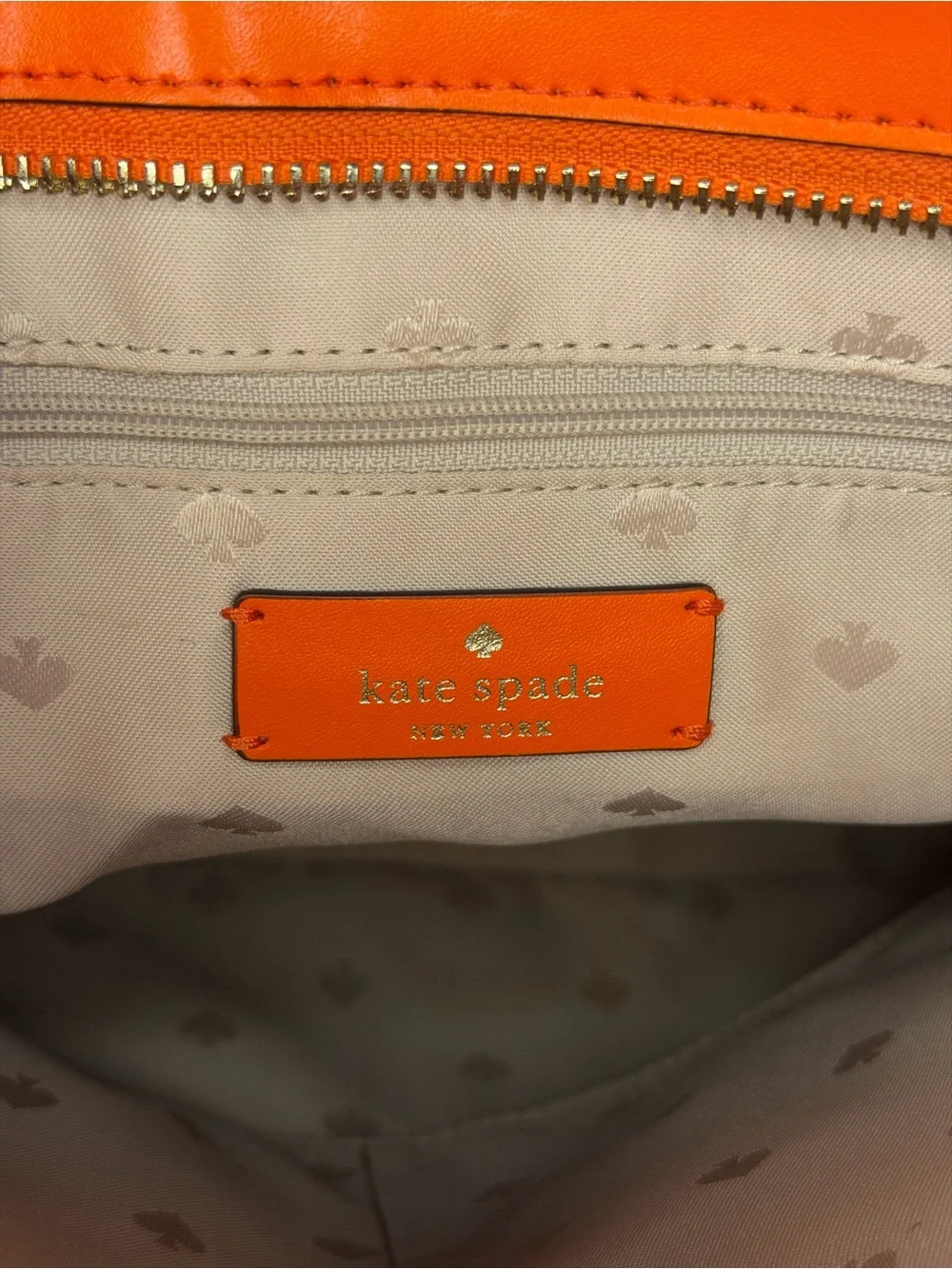 Kate Spade Orange Leather Tote Shoulder Bag Fall Halloween